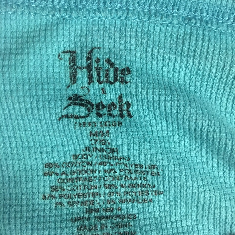 Hide & Seek Peace Waffle Knit Shirt Size M - Picture 3 of 4